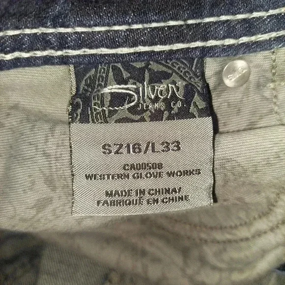 Silver Berkley Flap Women’s Blue Jeans Denim Size w26/L30 Stretchy Straight Embr - Picture 10 of 10